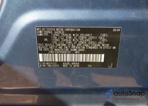 2009 Toyota Rav4 from USA, damaged, VIN JTMZF33V295008129